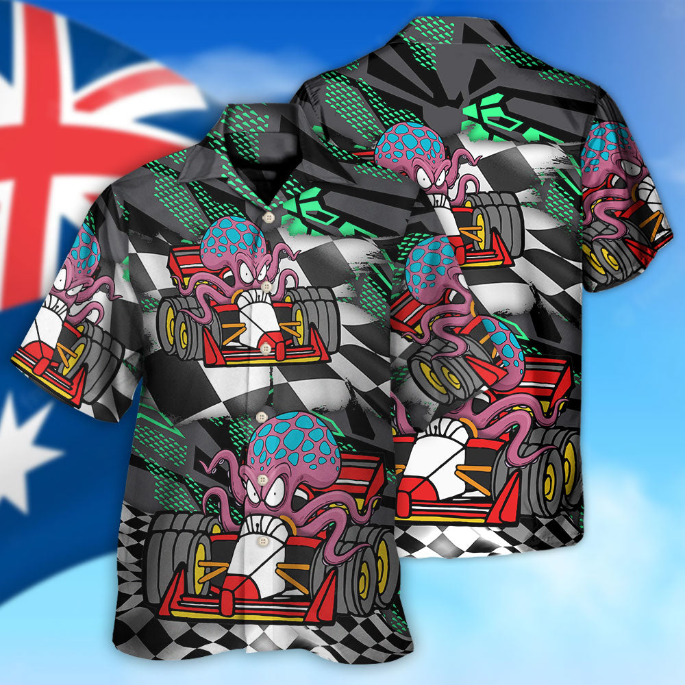 Octopus Racing Formula One Car Racing Australian Vibe - Hawaiian Shirt