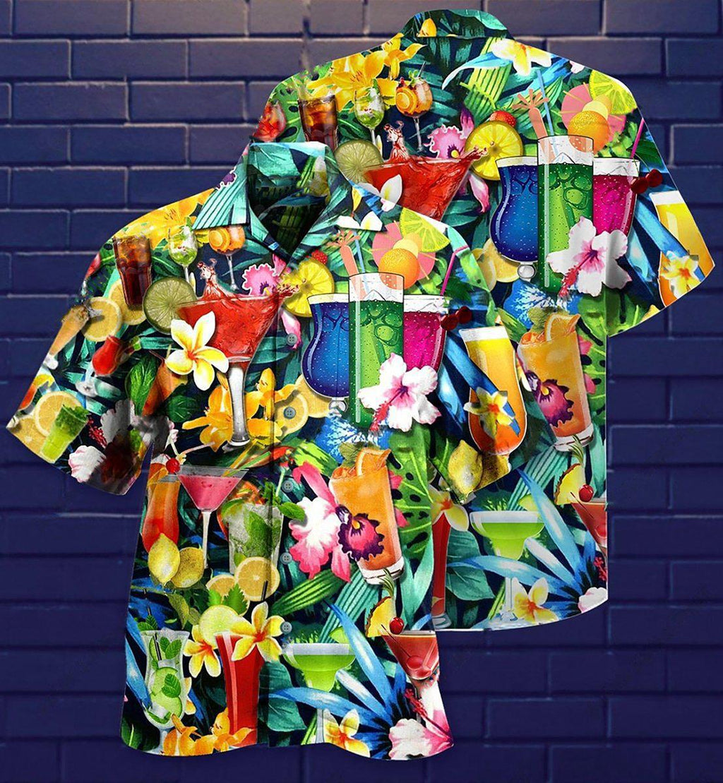 Cocktail And Flowers - Hawaiian Shirt