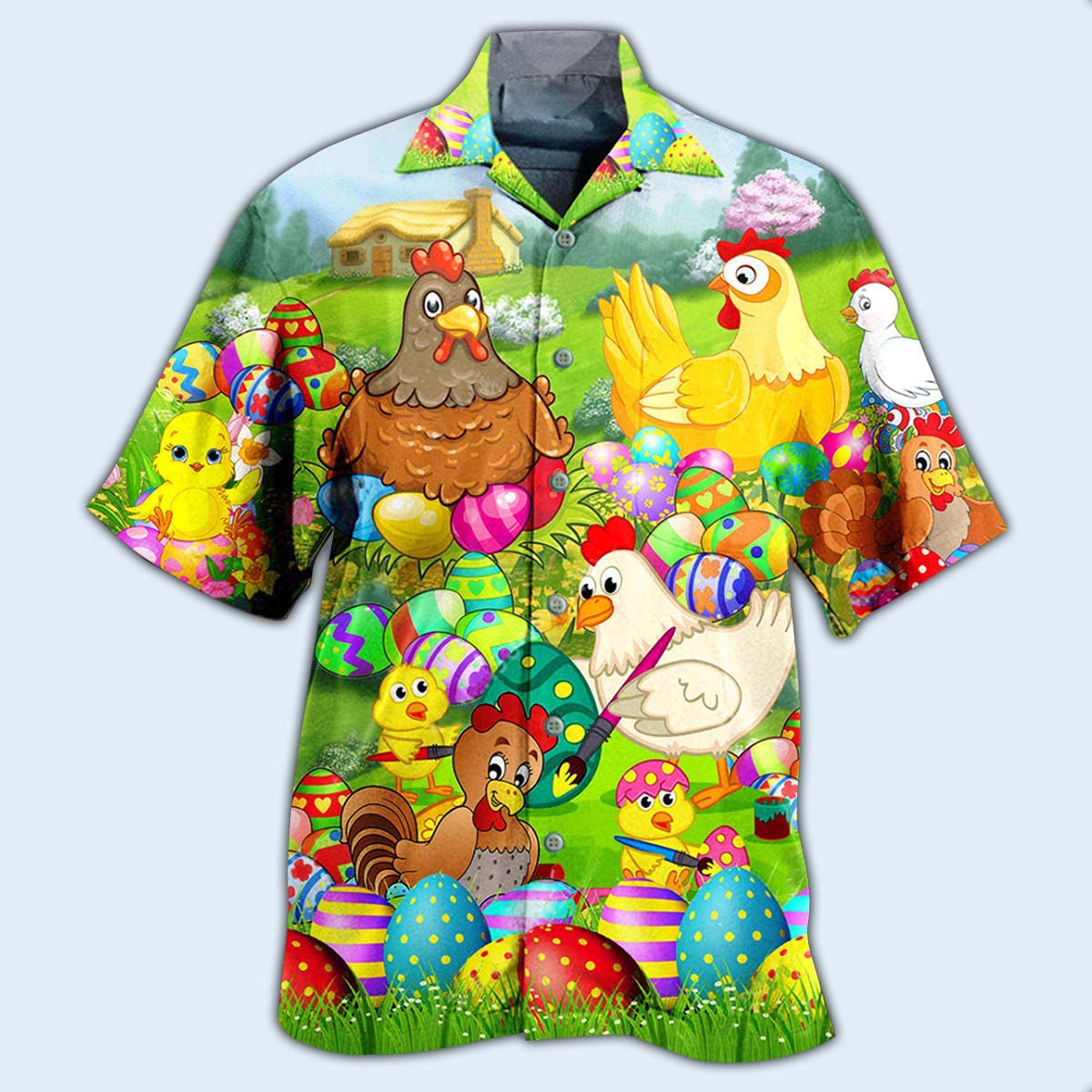 Chicken Easter Eggs So Cute - Hawaiian Shirt