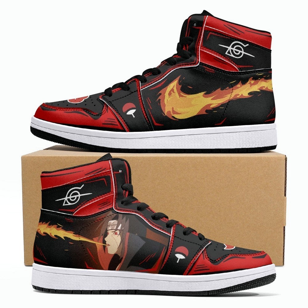 Itachi Clan Fireball Red Cloud Ninja JD1 High Top Shoes